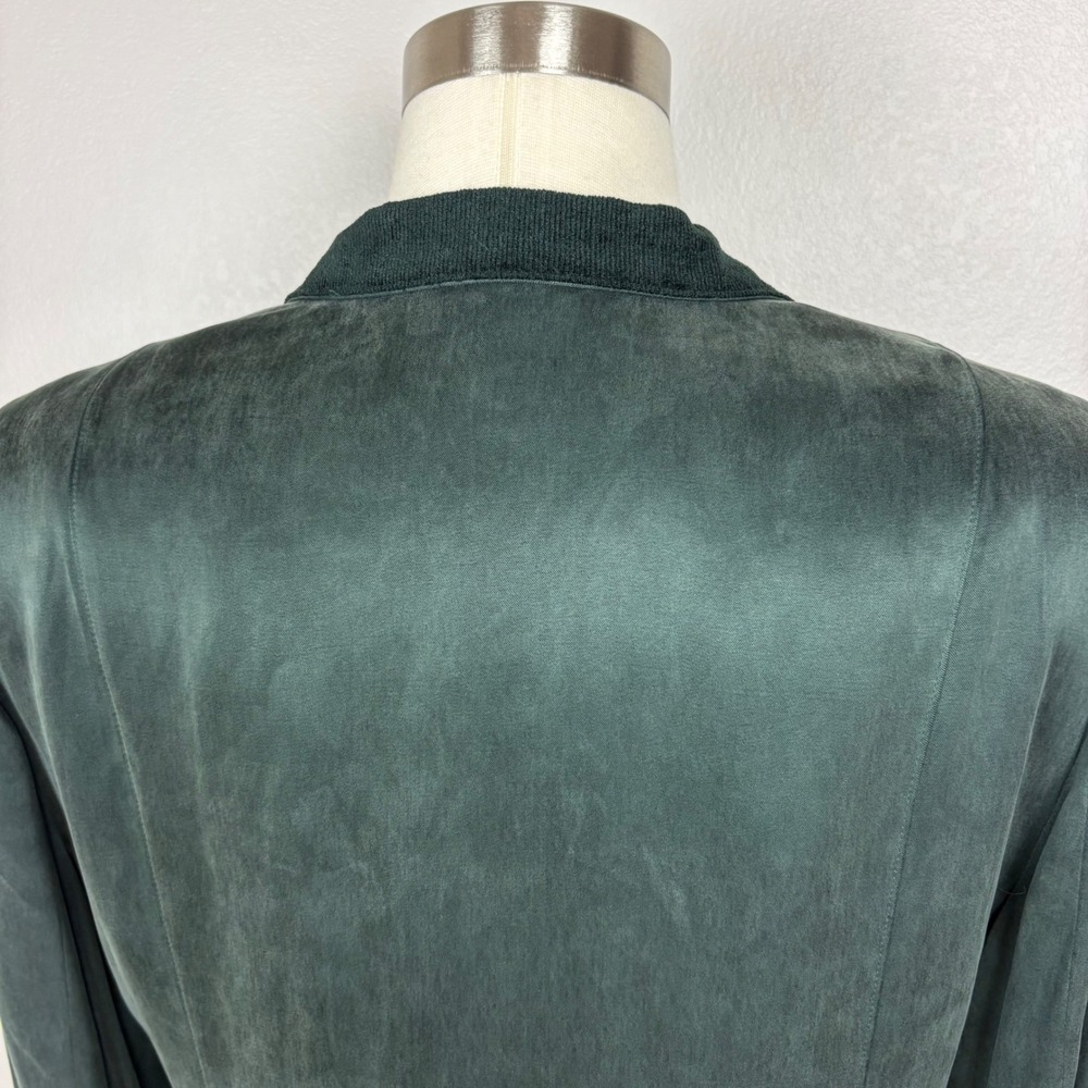 Dorothy Schoelen Platinum Vtg Wrap Jacket Blazer Size L Dark Green Chenille Trim - Picture 9 of 13